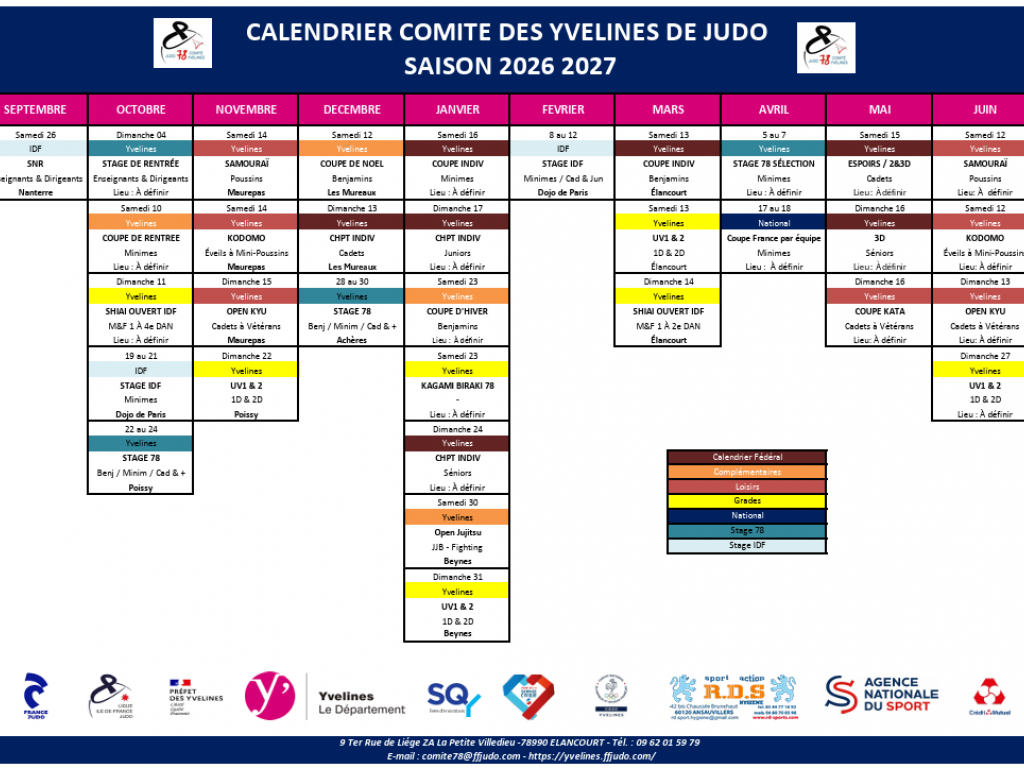 Image de l'actu 'CALENDRIER 2026-2027'