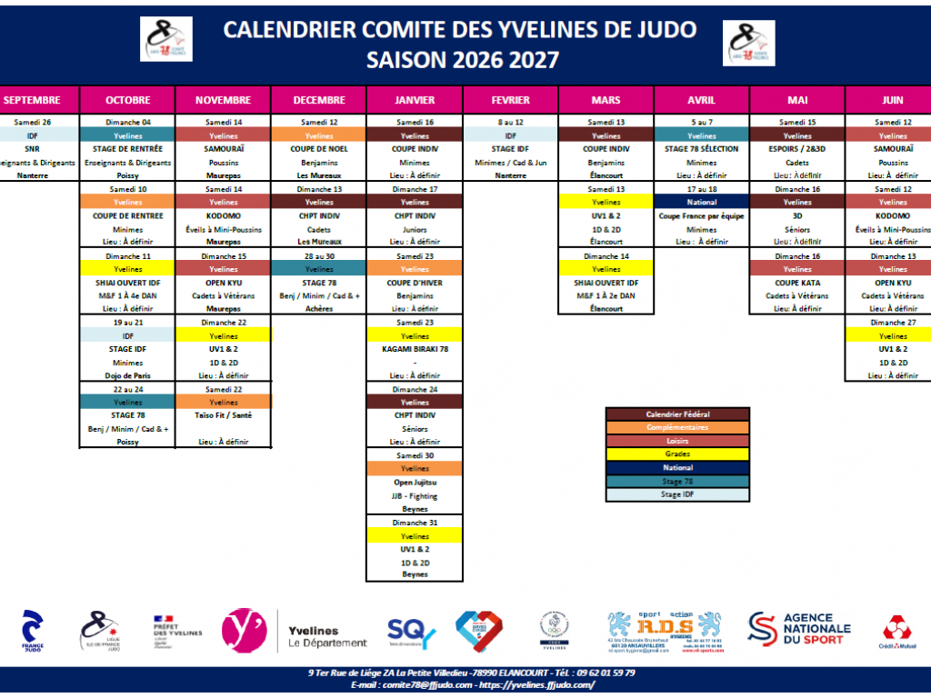 Image de l'actu 'CALENDRIER 2026-2027'