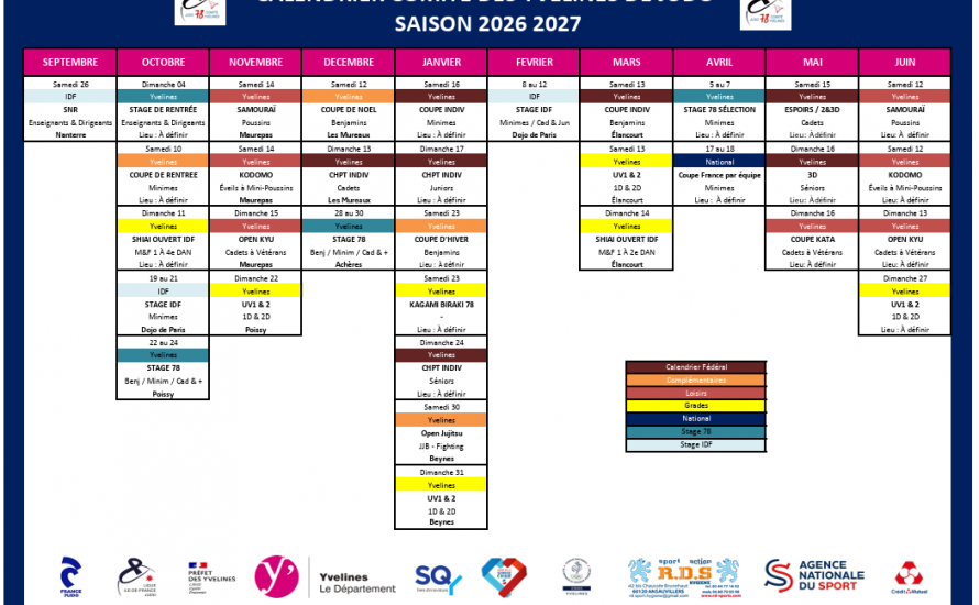 CALENDRIER 2026-2027