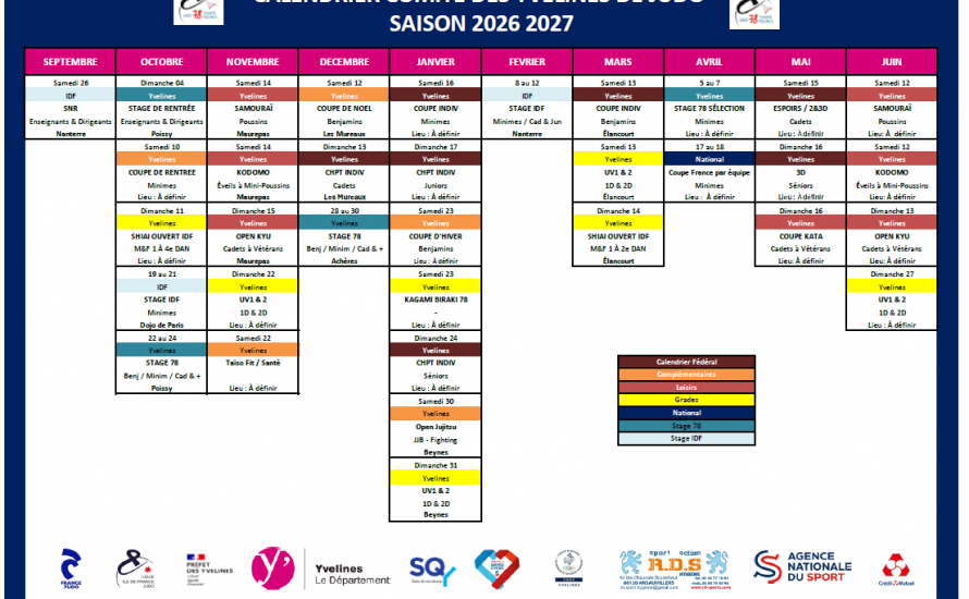 CALENDRIER 2026-2027